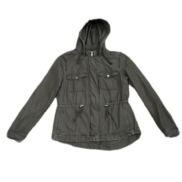 H&M Divided Utility Barn Jacket Army Green Size 8 - Picture 1 of 8